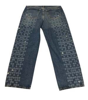 Universal Thread Women's Mid-Rise Embroidered Daisy Baggy Jeans